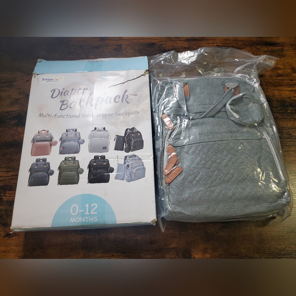 Gray Modern Quilted Baby Bag
